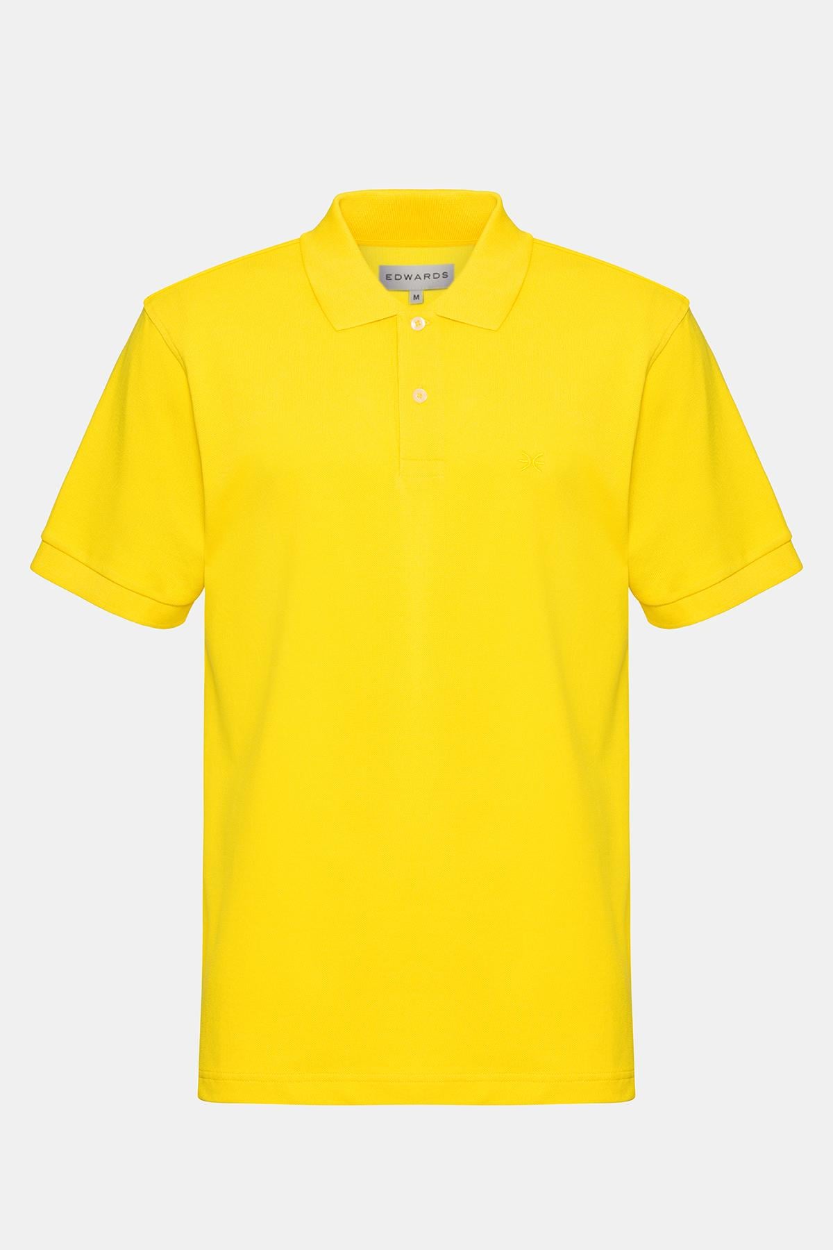  Erkek Sarı Kısa Kollu Polo Yaka T-Shirt