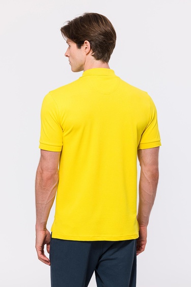  Erkek Sarı Kısa Kollu Polo Yaka T-Shirt