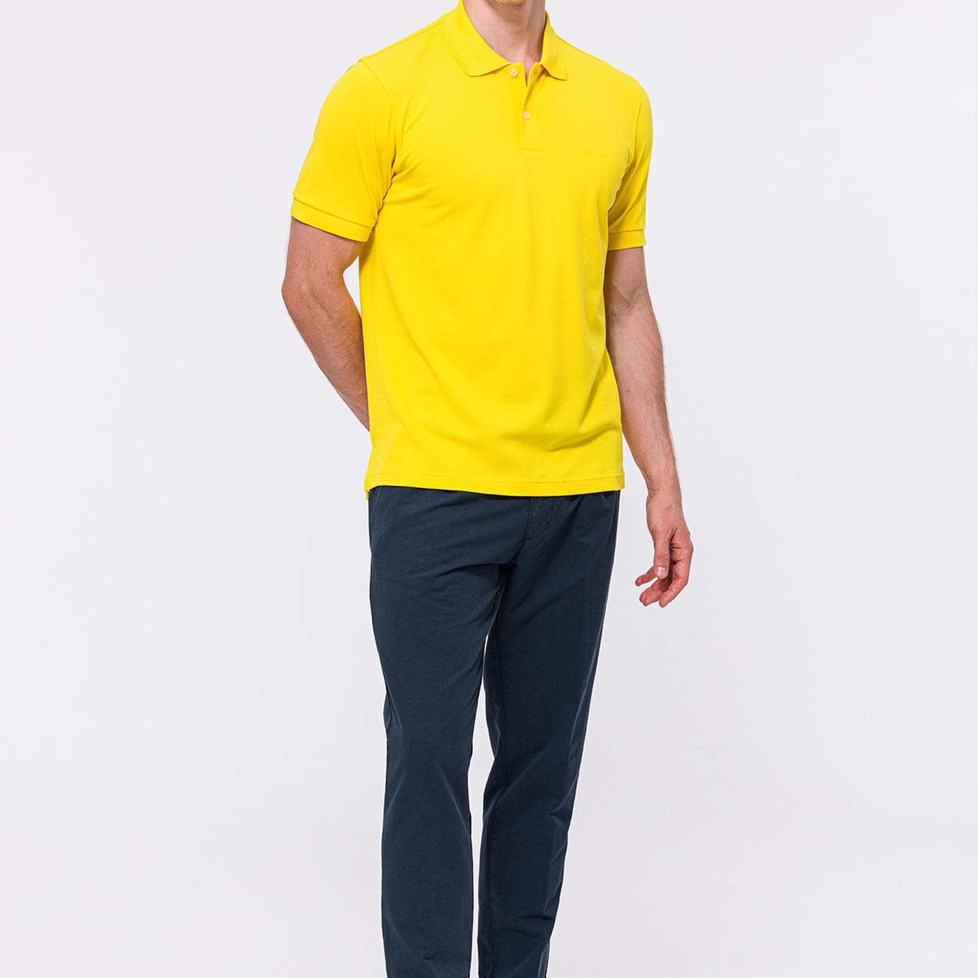 Erkek Sarı Kısa Kollu Polo Yaka T-Shirt