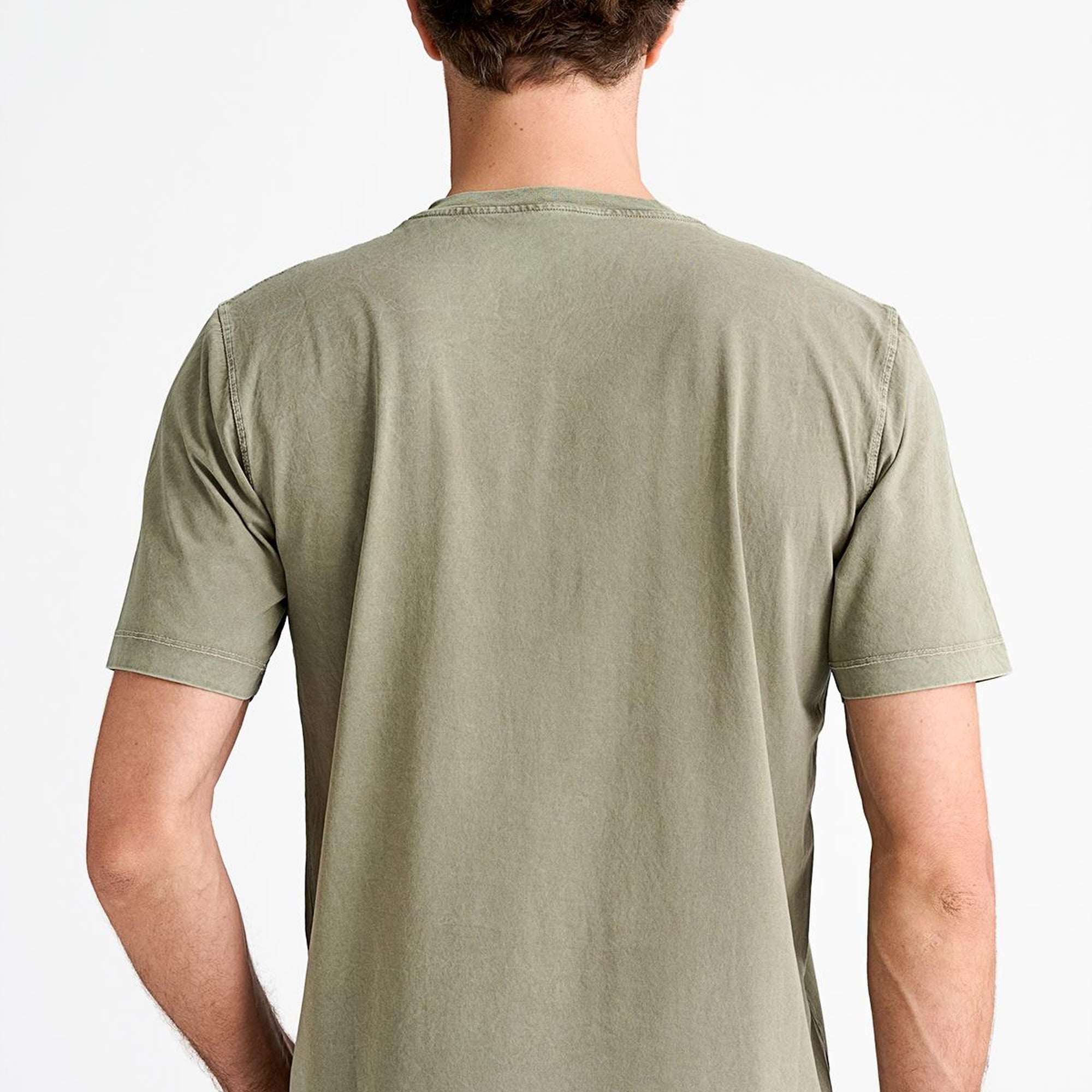 Erkek Bej Bisiklet Yaka T-Shirt