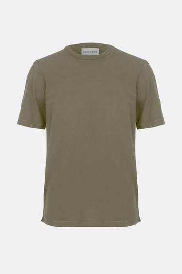  Erkek Bej Bisiklet Yaka T-Shirt