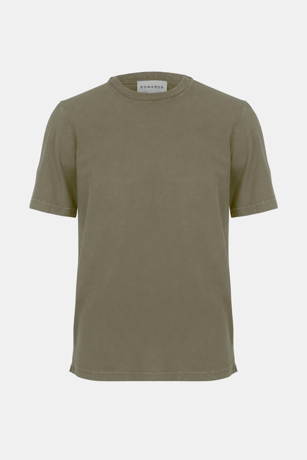  Erkek Bej Bisiklet Yaka T-Shirt