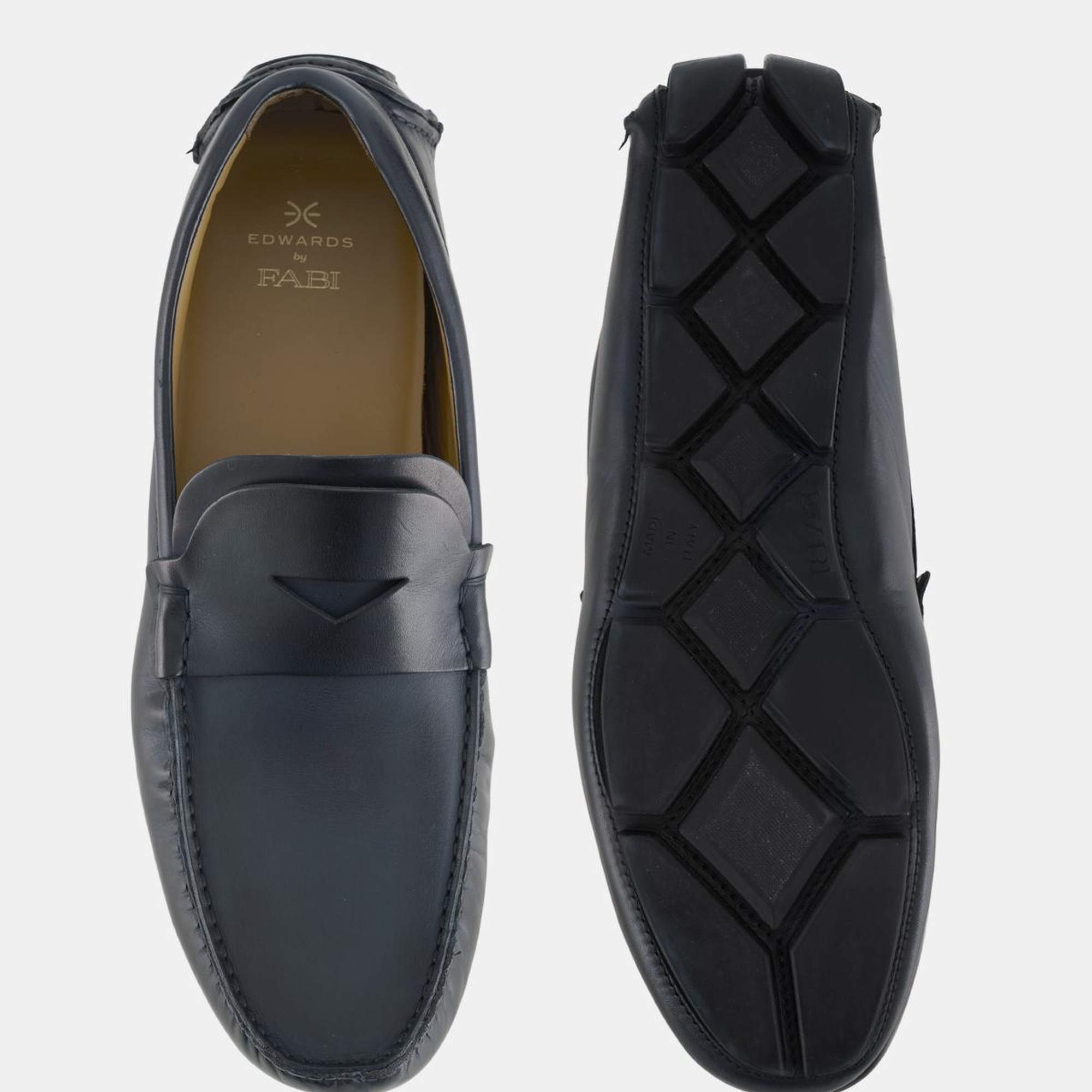 Erkek Mavi Deri Loafer