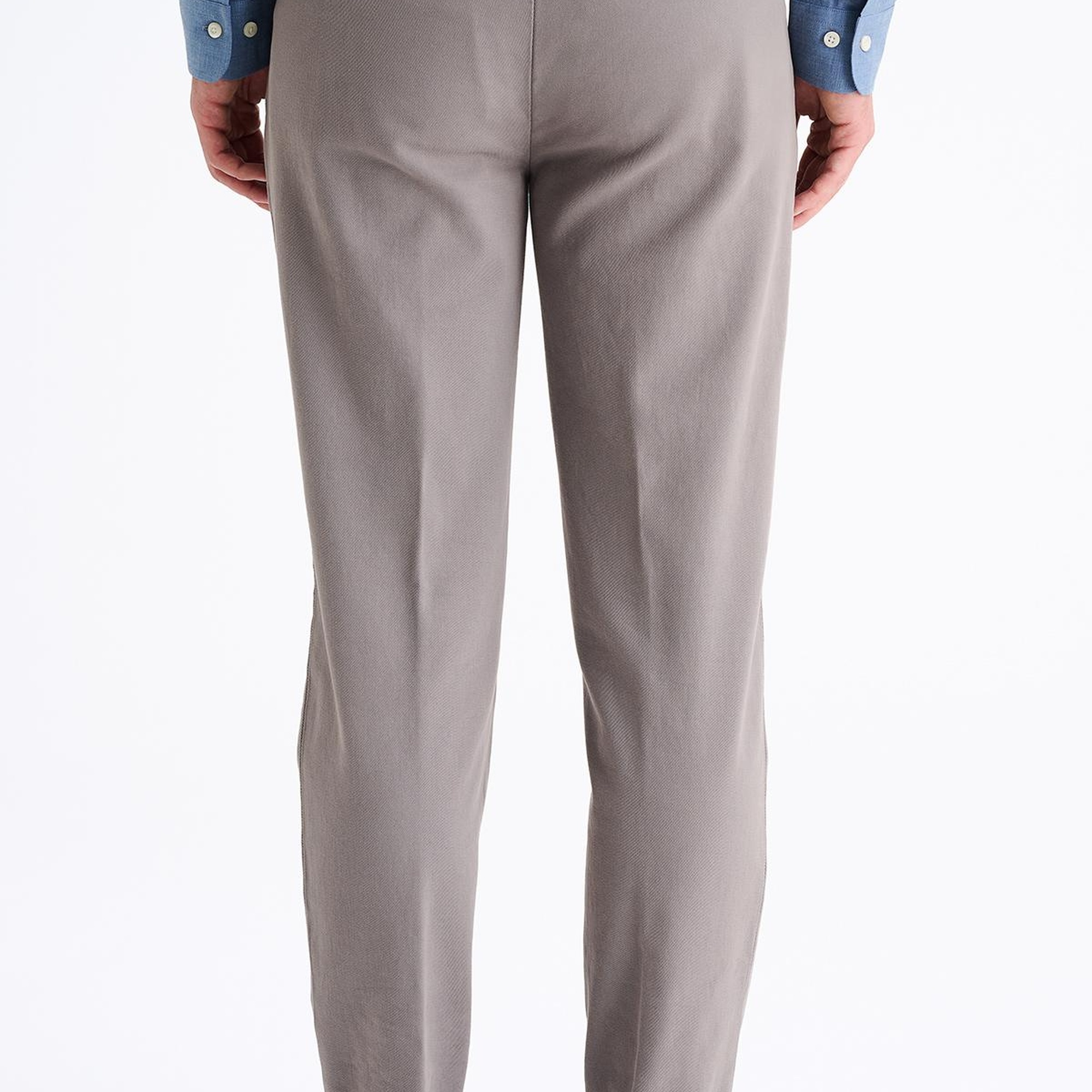 Erkek Gri Pamuk Streç Chino Pantolon