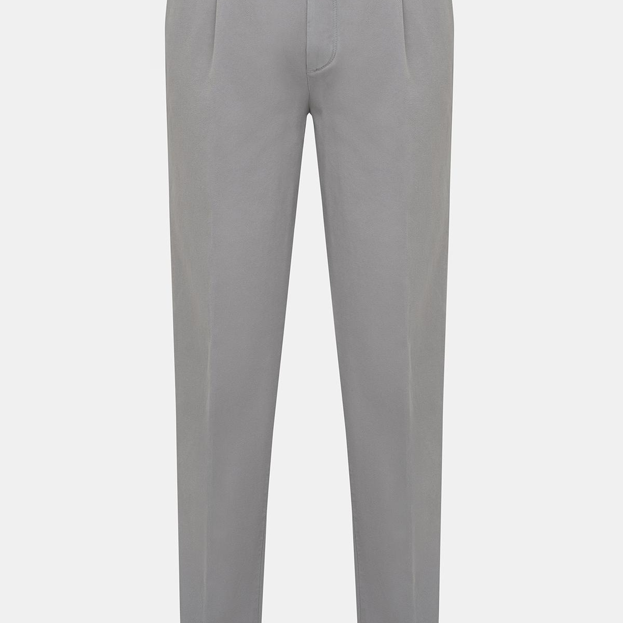 Erkek Gri Pamuk Streç Chino Pantolon