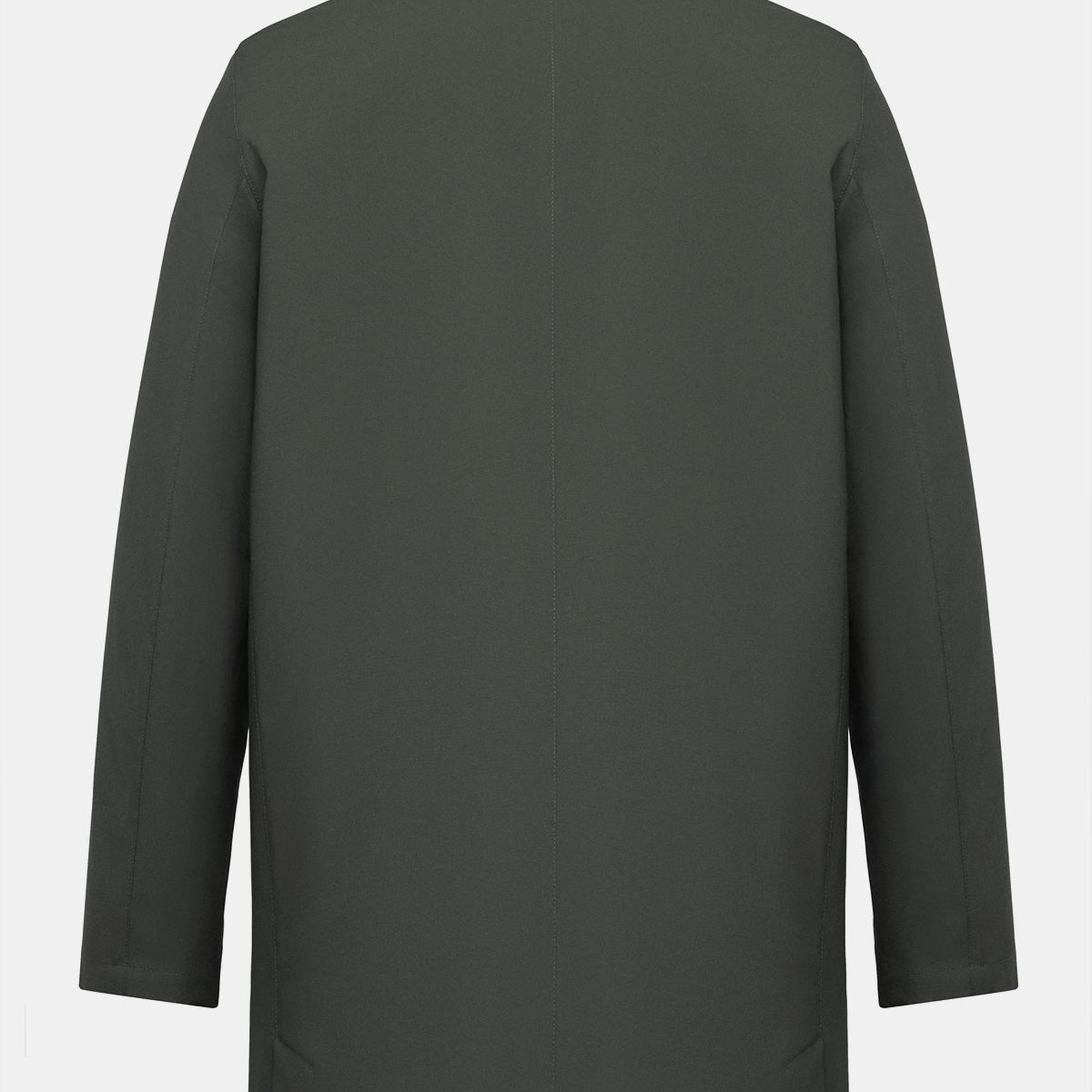 Erkek Koyu Yeşil Su Geçirmez Trençkot