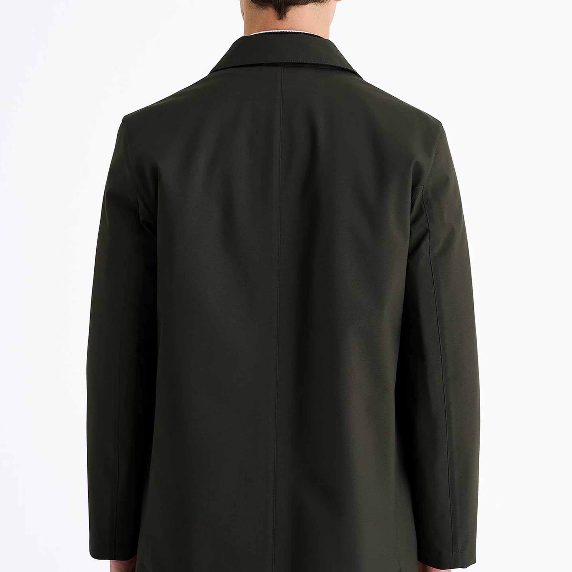 Erkek Koyu Yeşil Su Geçirmez Trençkot