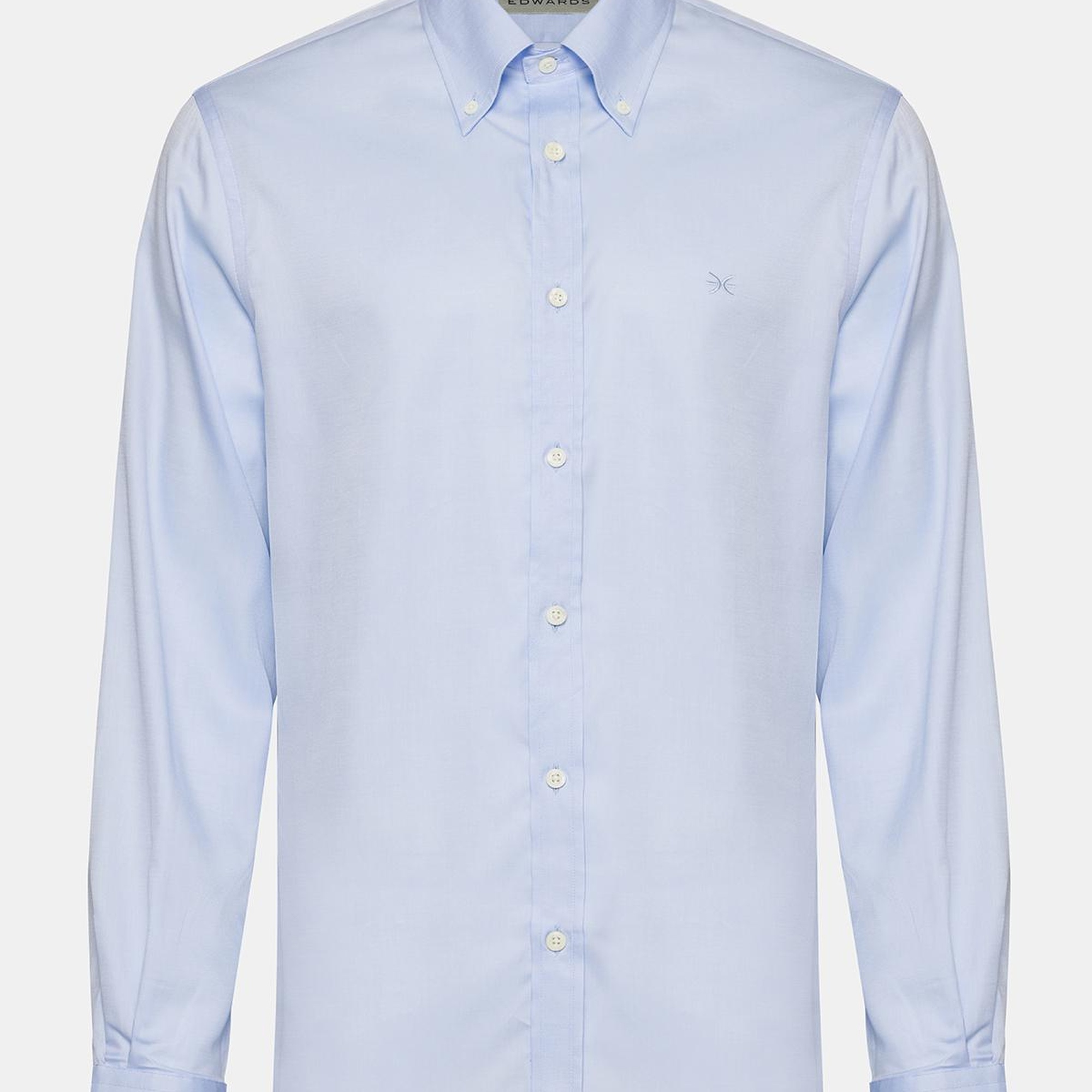 Erkek Mavi Cooper Fit Düğmeli Yaka Klasik Gömlek