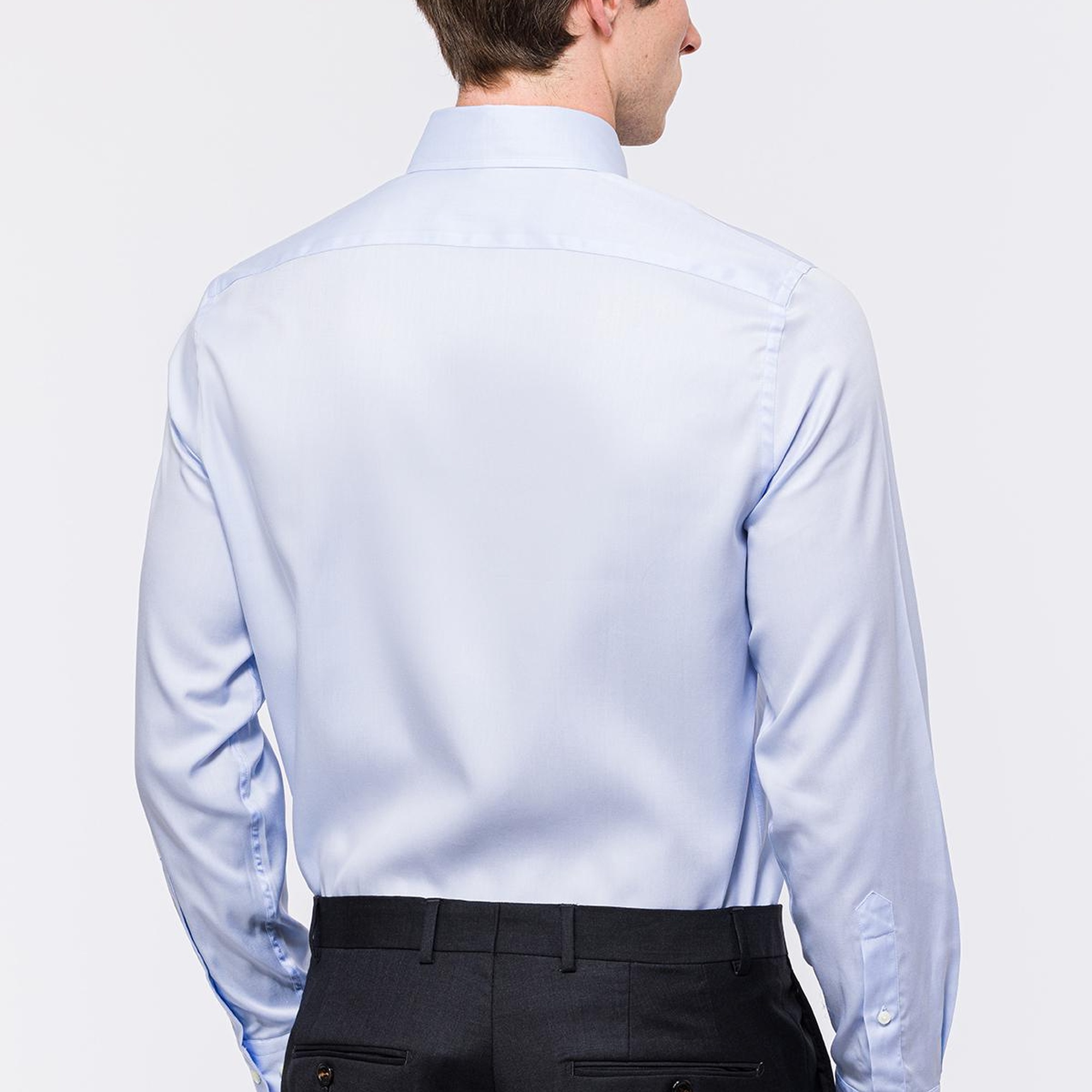 Erkek Mavi Cooper Fit Düğmeli Yaka Klasik Gömlek