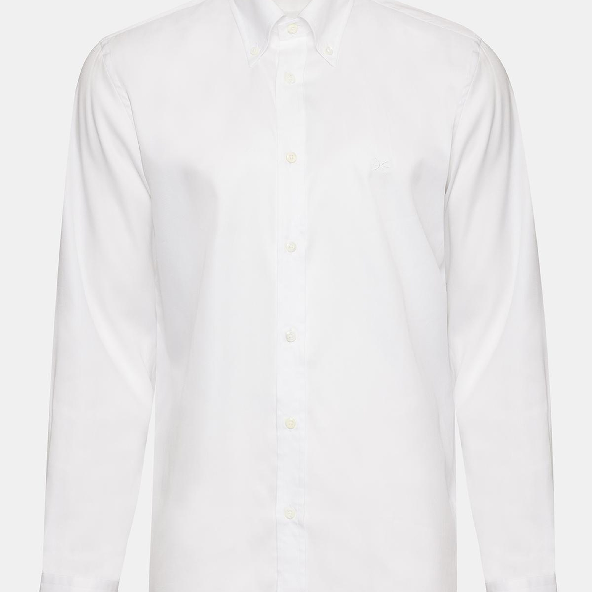 Erkek Beyaz Oliver Fit Düğmeli Yaka Klasik Gömlek
