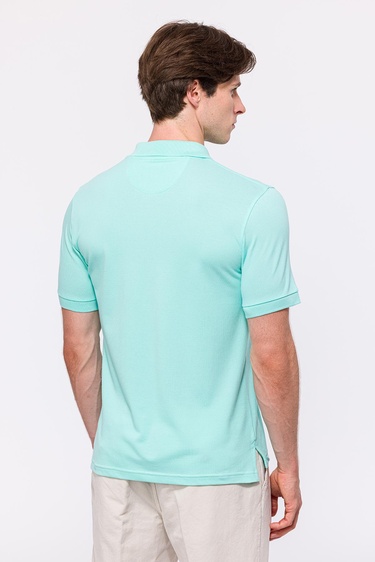  Erkek Açık Yeşil Kısa Kollu Polo Yaka T-Shirt
