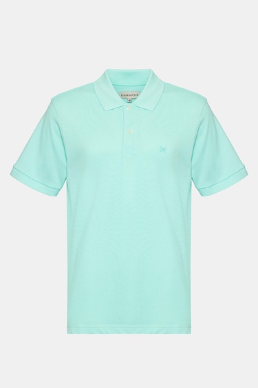  Erkek Açık Yeşil Kısa Kollu Polo Yaka T-Shirt