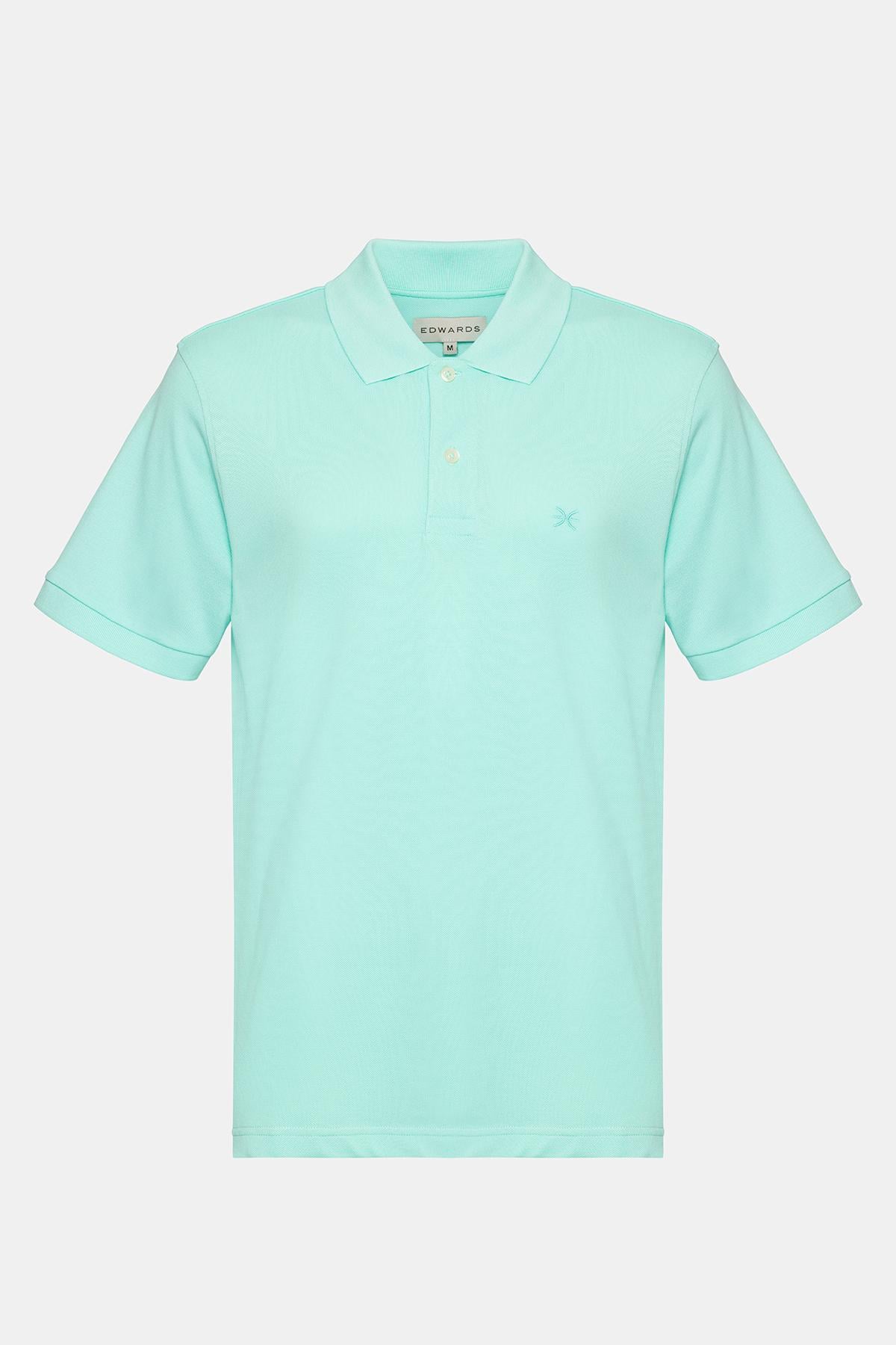  Erkek Açık Yeşil Kısa Kollu Polo Yaka T-Shirt
