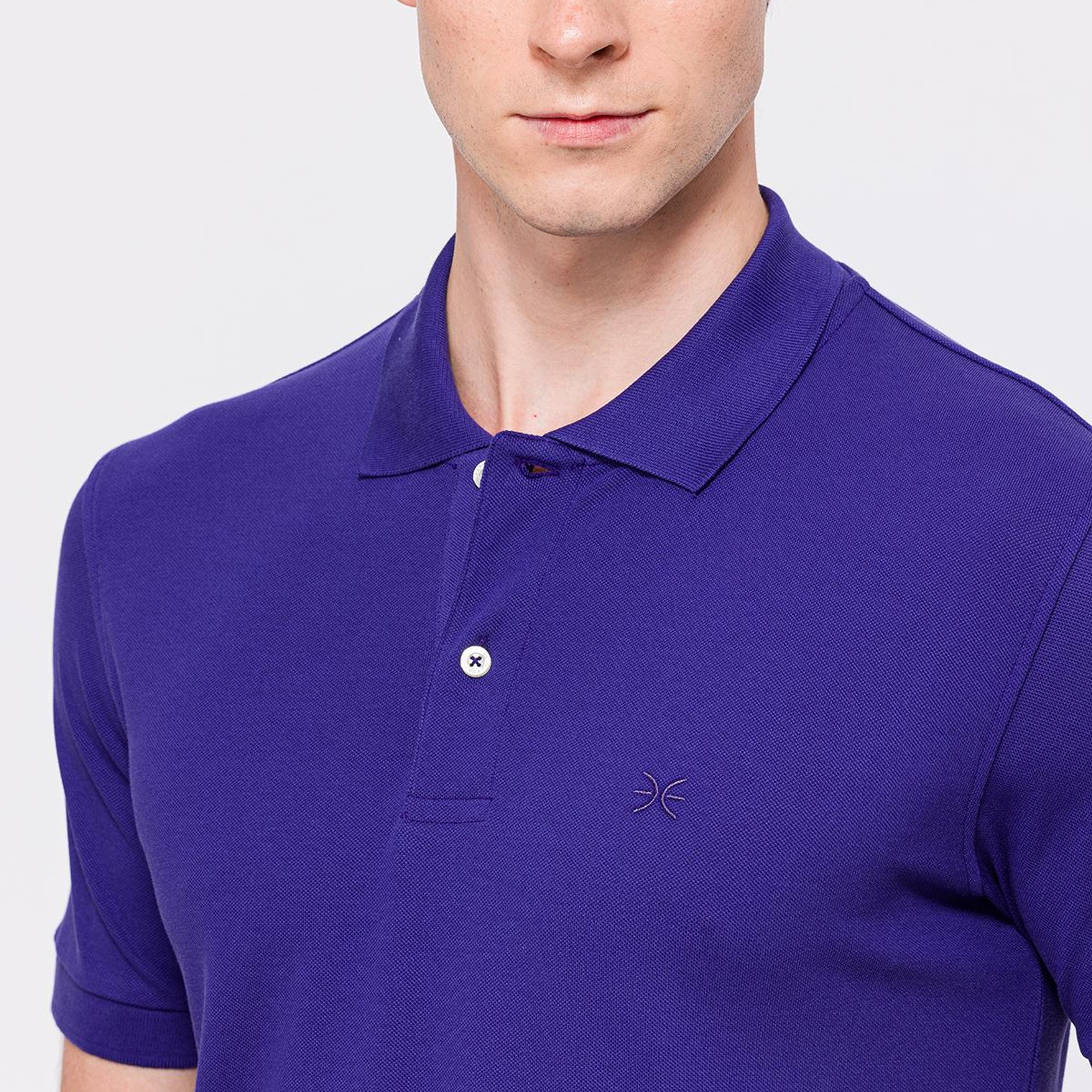 Erkek Mor Kısa Kollu Polo Yaka T-Shirt