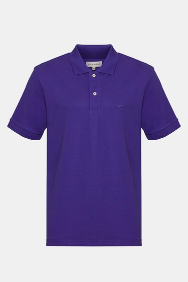  Erkek Mor Kısa Kollu Polo Yaka T-Shirt