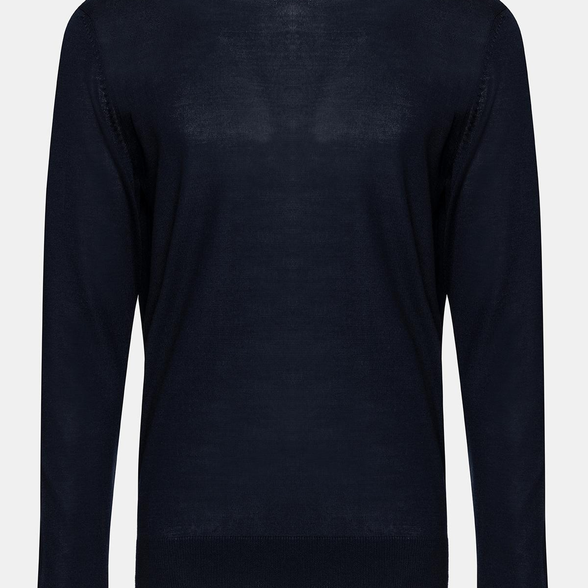 Erkek Lacivert Yün Bisiklet Yaka Kazak