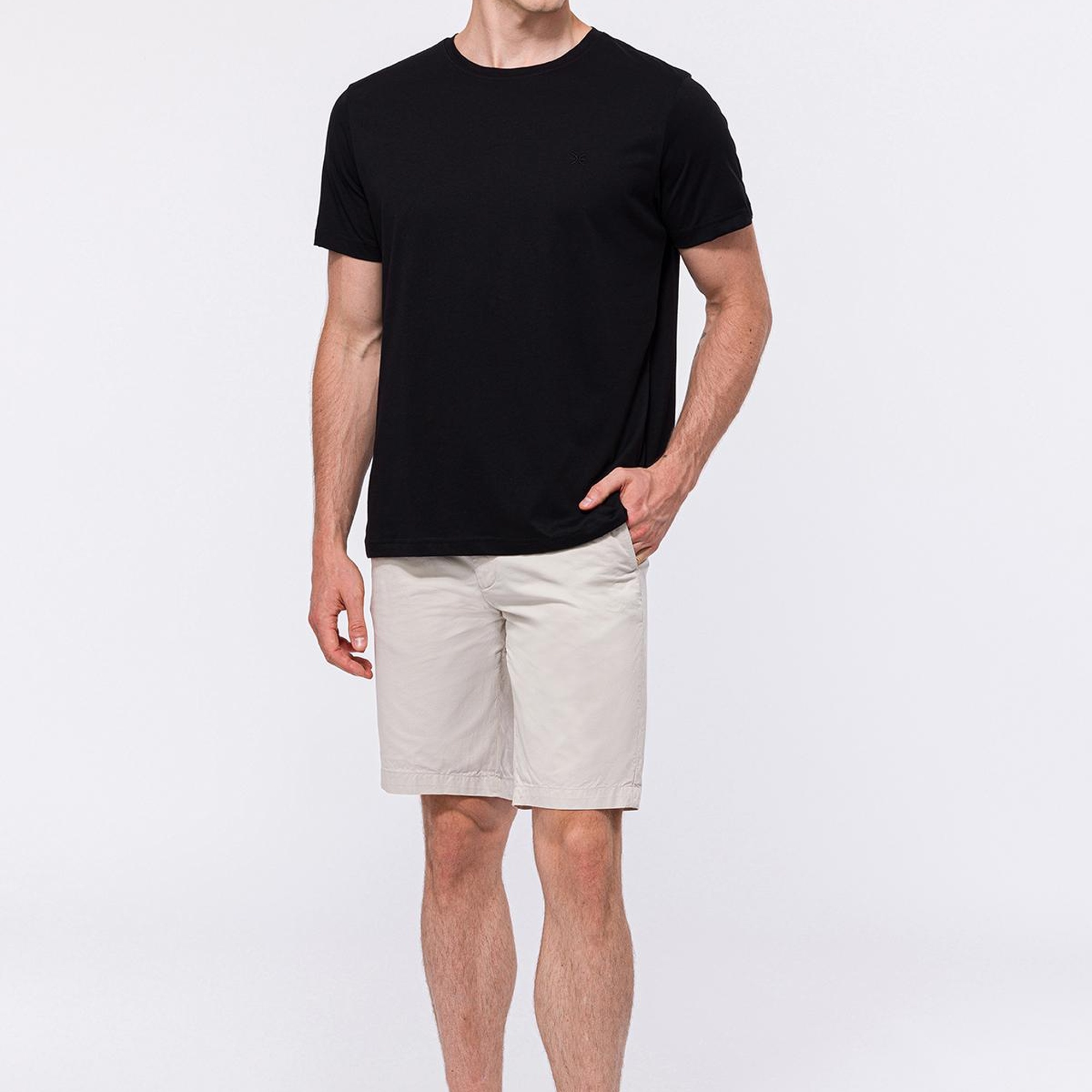 Erkek Siyah Organik Pamuklu Bisiklet Yaka T-Shirt