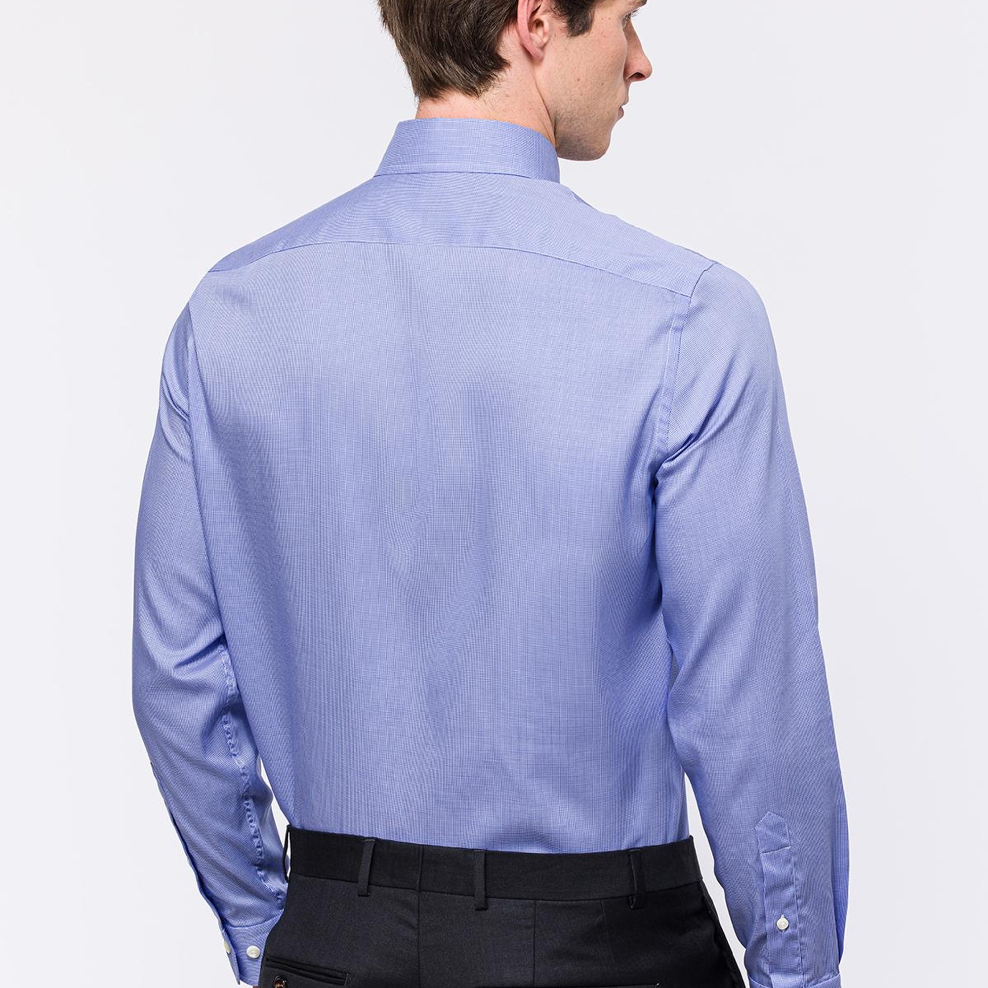 Erkek Lacivert Cooper Fit Düğmeli Yaka Klasik Gömlek