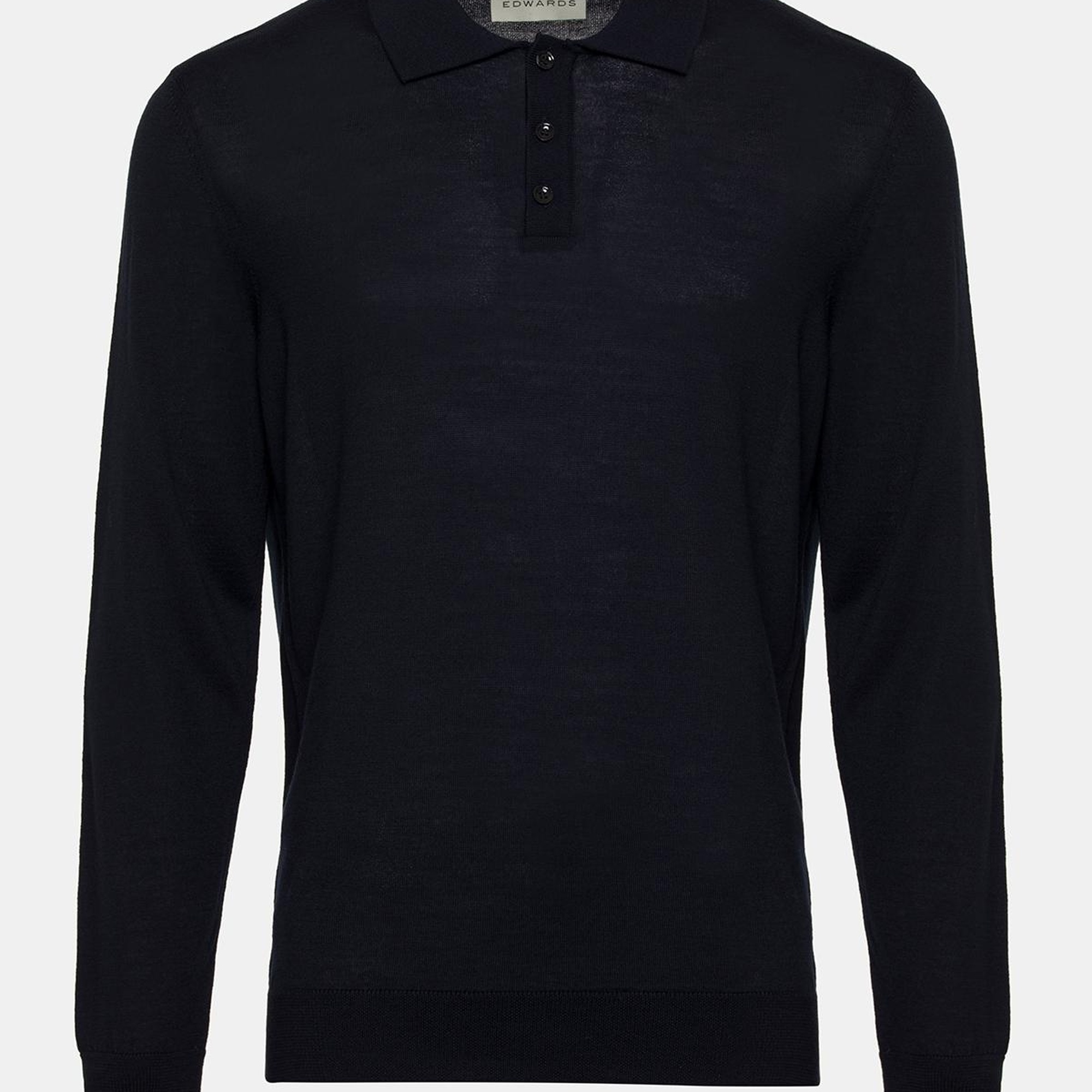 Erkek Lacivert Yün Polo Yaka Kazak