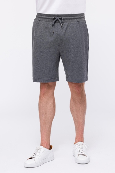  Erkek Gri Melanj Organik Pamuklu Jersey Şort