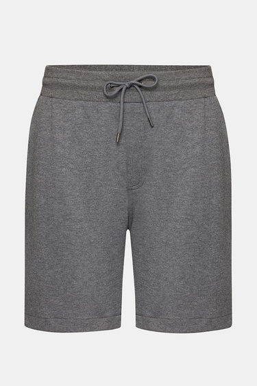  Erkek Gri Melanj Organik Pamuklu Jersey Şort