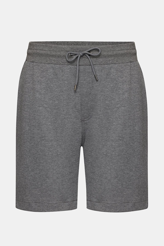  Erkek Gri Melanj Organik Pamuklu Jersey Şort