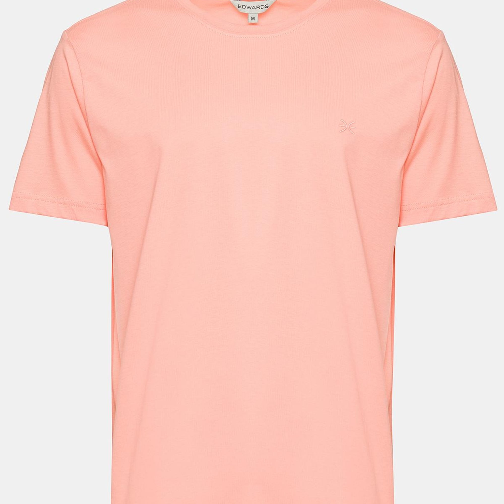Erkek Pembe Organik Pamuklu Bisiklet Yaka T-Shirt