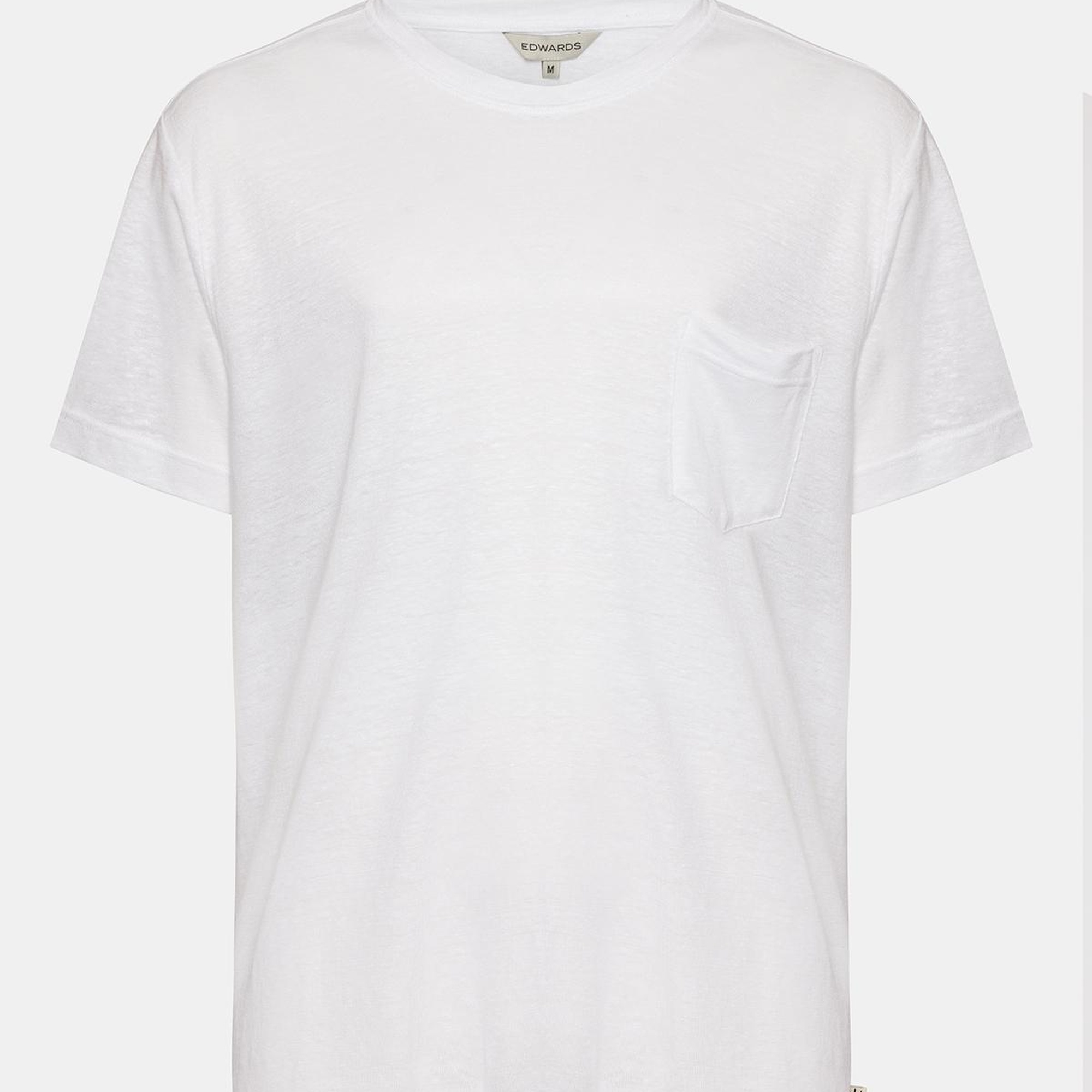 Erkek Beyaz Bisiklet Yaka Keten T-Shirt