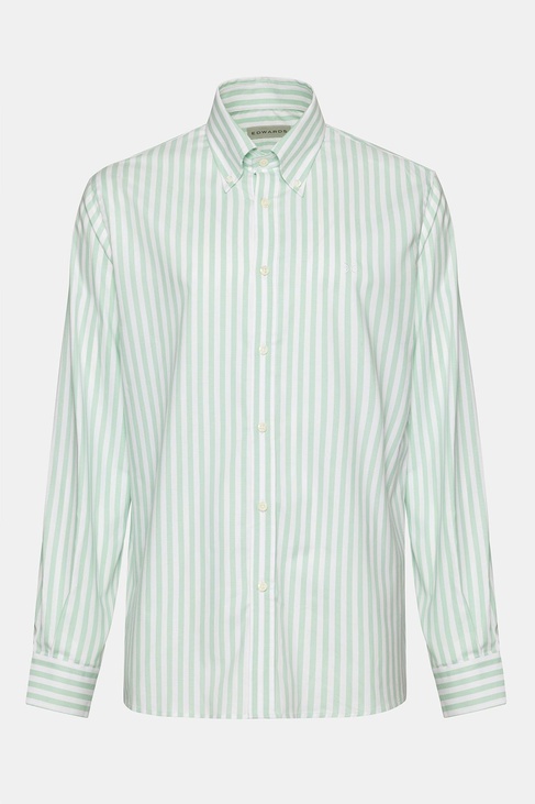  Erkek Yeşil Cooper Fit Düğmeli Yaka Spor Gömlek