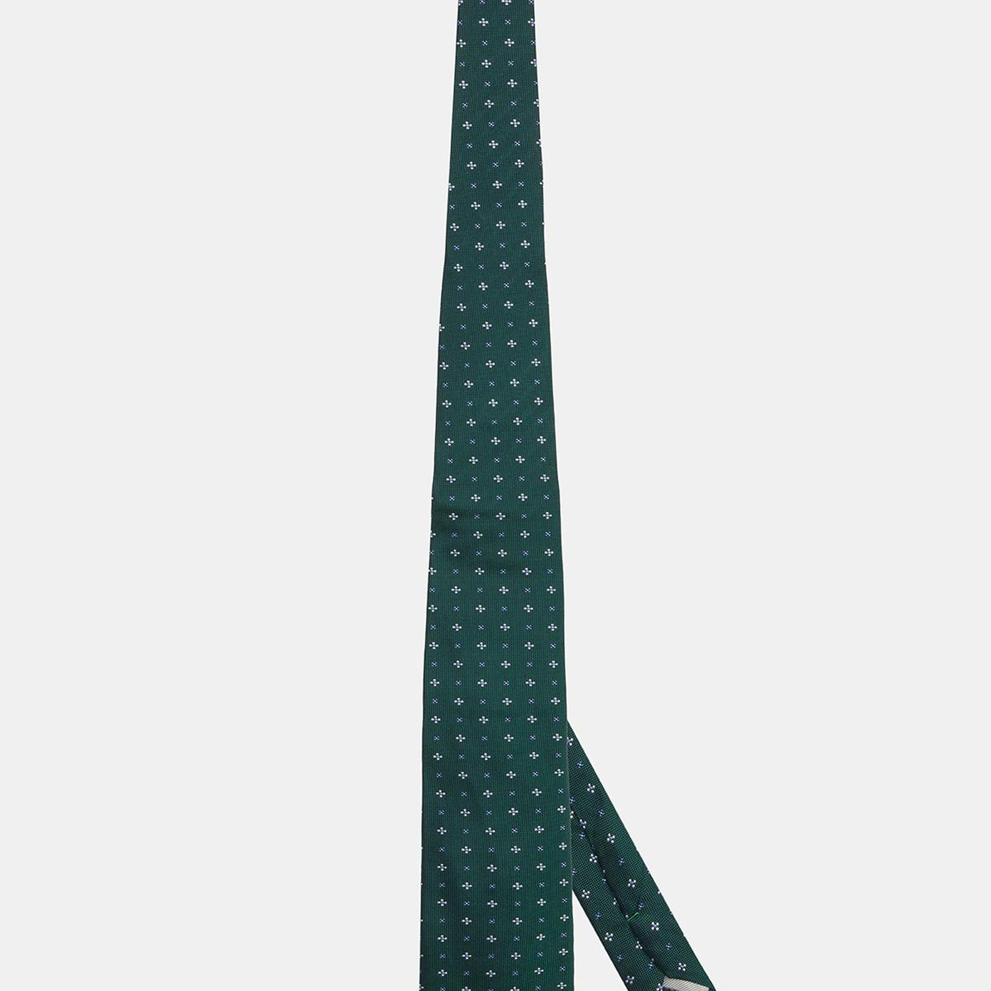 Erkek Yeşil Desenli İpek Kravat