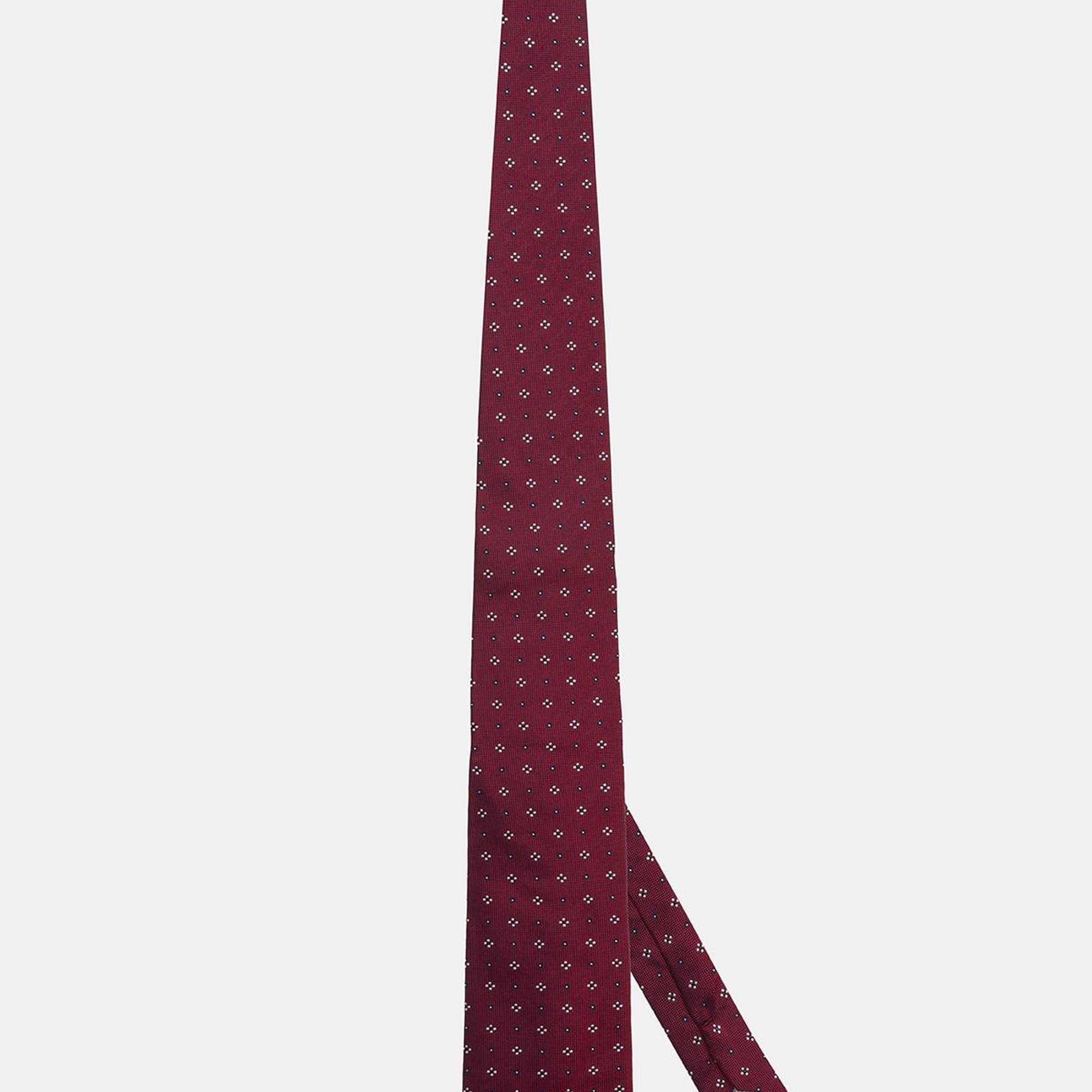 Erkek Bordo Desenli İpek Kravat