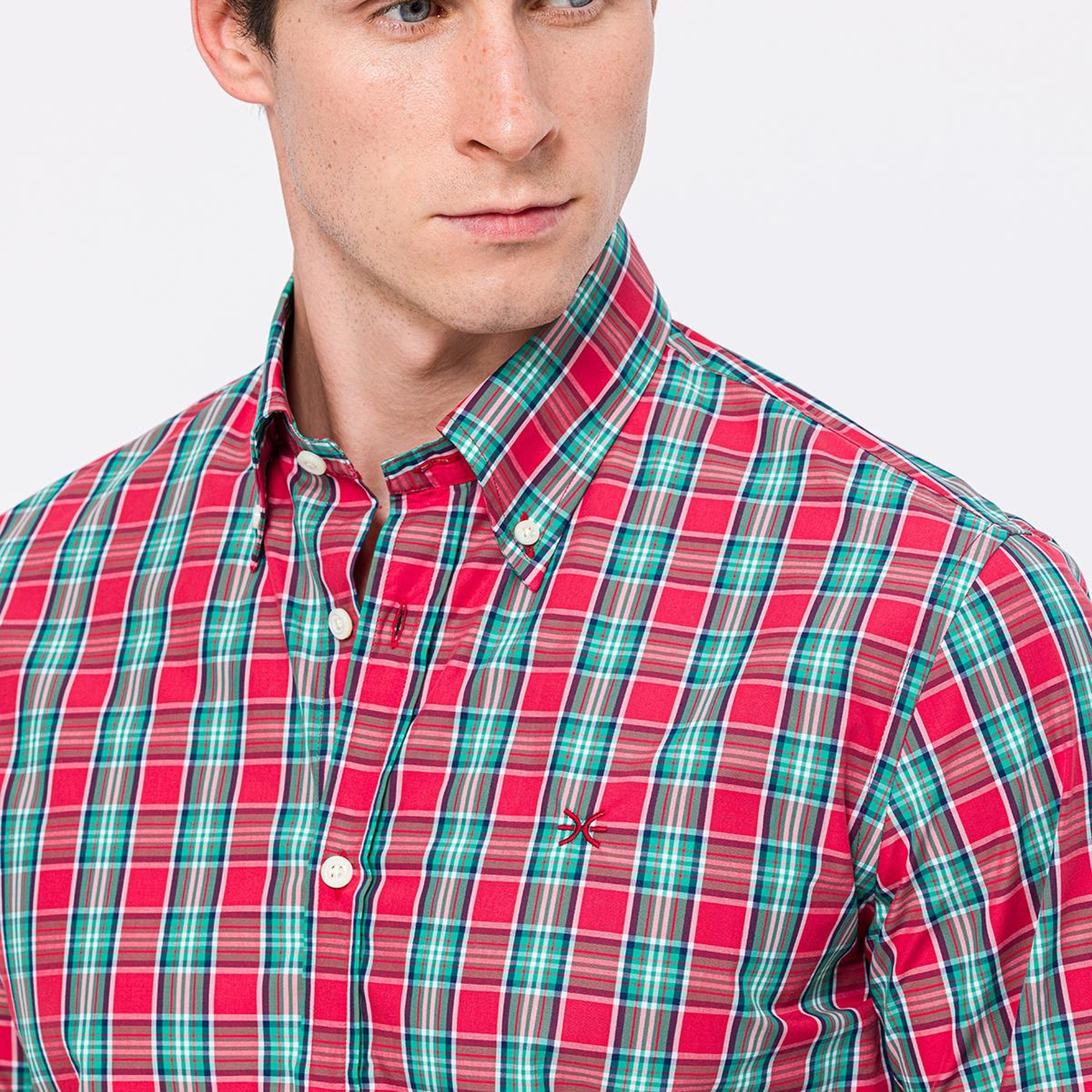 Erkek Açık Yeşil Cooper Fit Düğmeli Yaka Spor Gömlek