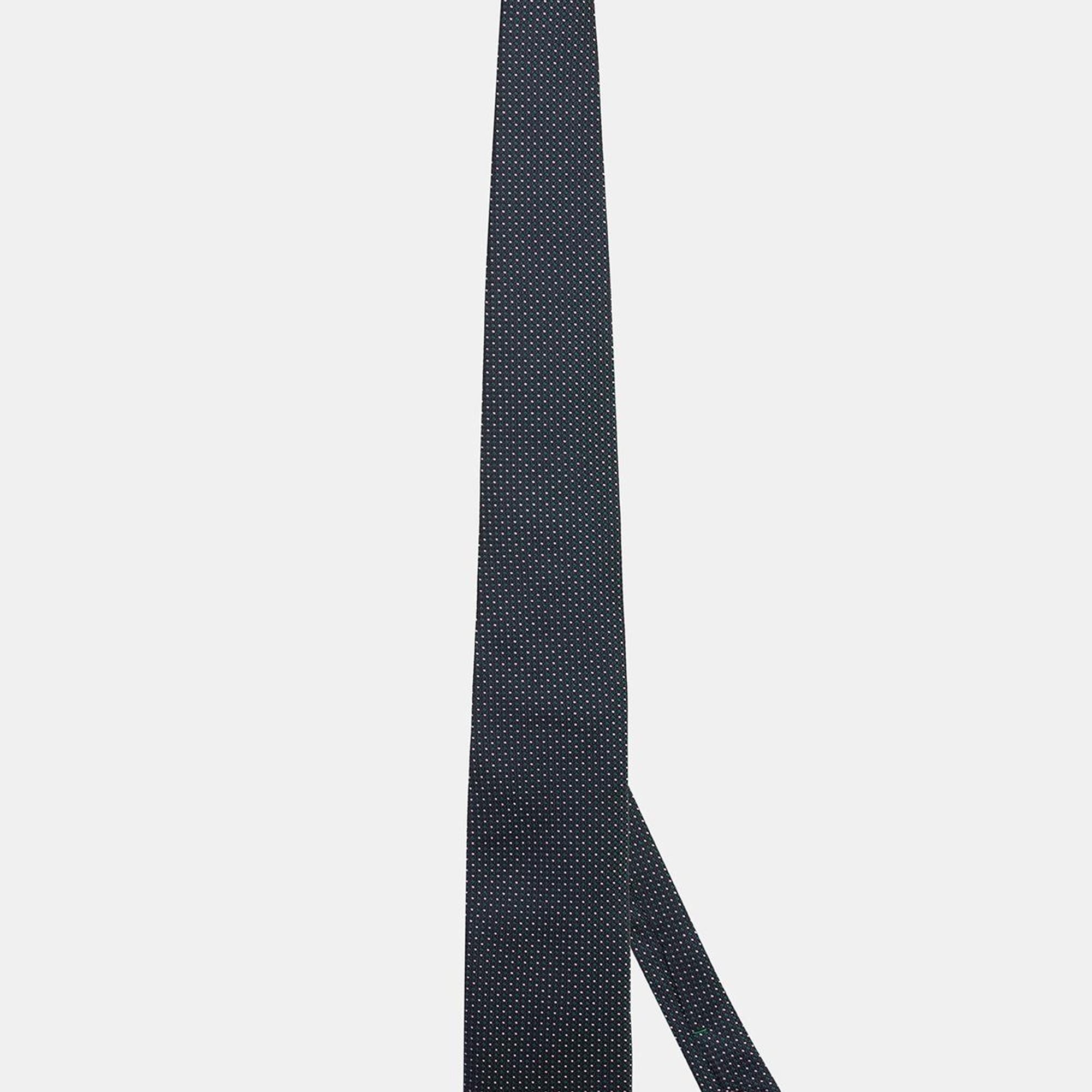 Erkek Yeşil Desenli İpek Kravat