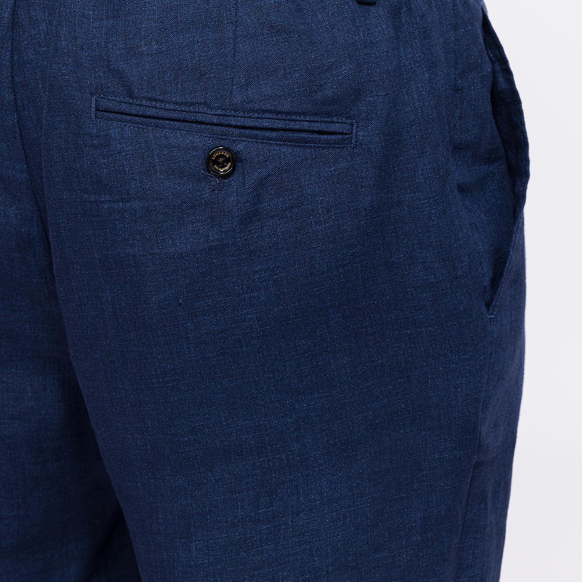 Erkek Mavi Keten Chino Şort