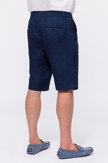  Erkek Mavi Keten Chino Şort