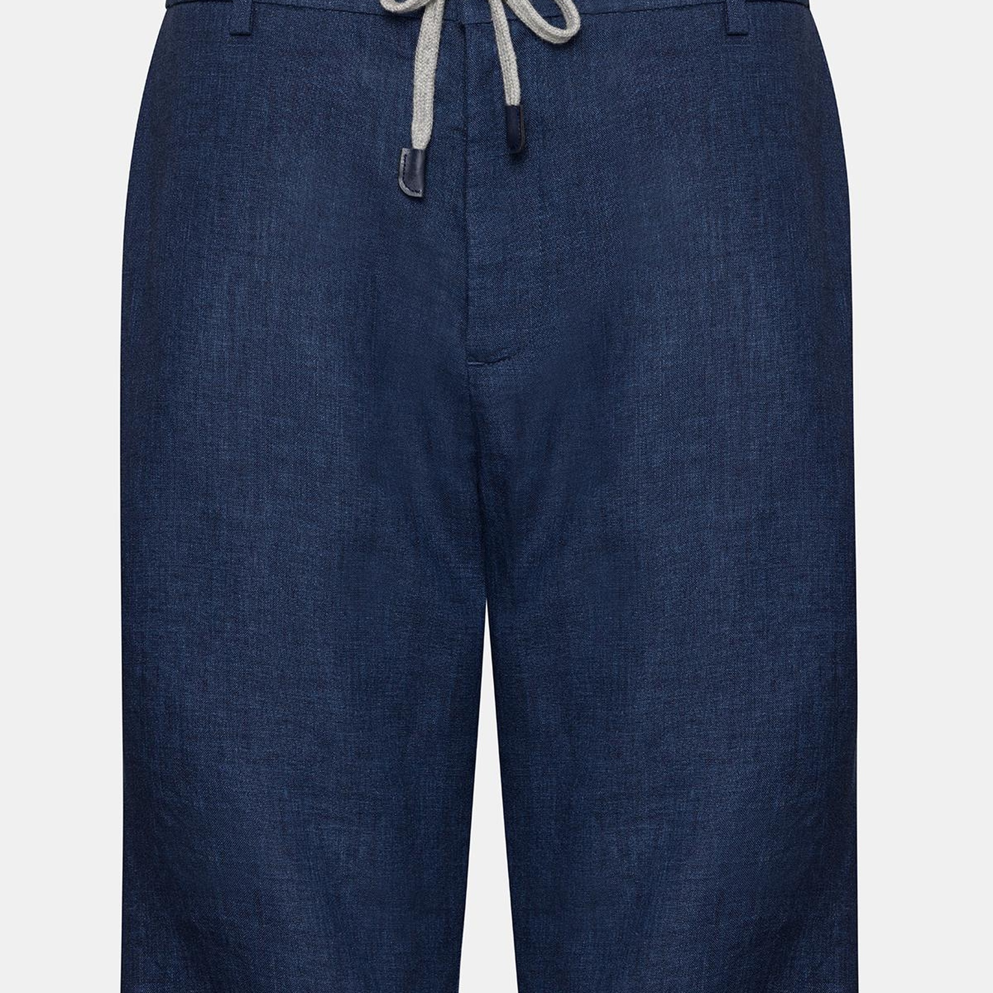 Erkek Mavi Keten Chino Şort