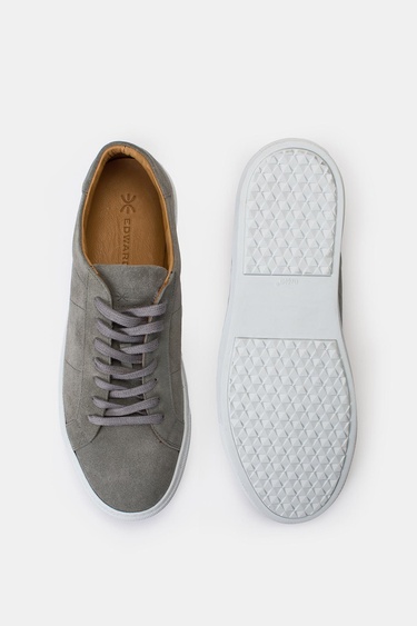  Erkek Gri Süet Sneaker
