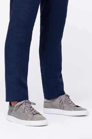  Erkek Gri Süet Sneaker