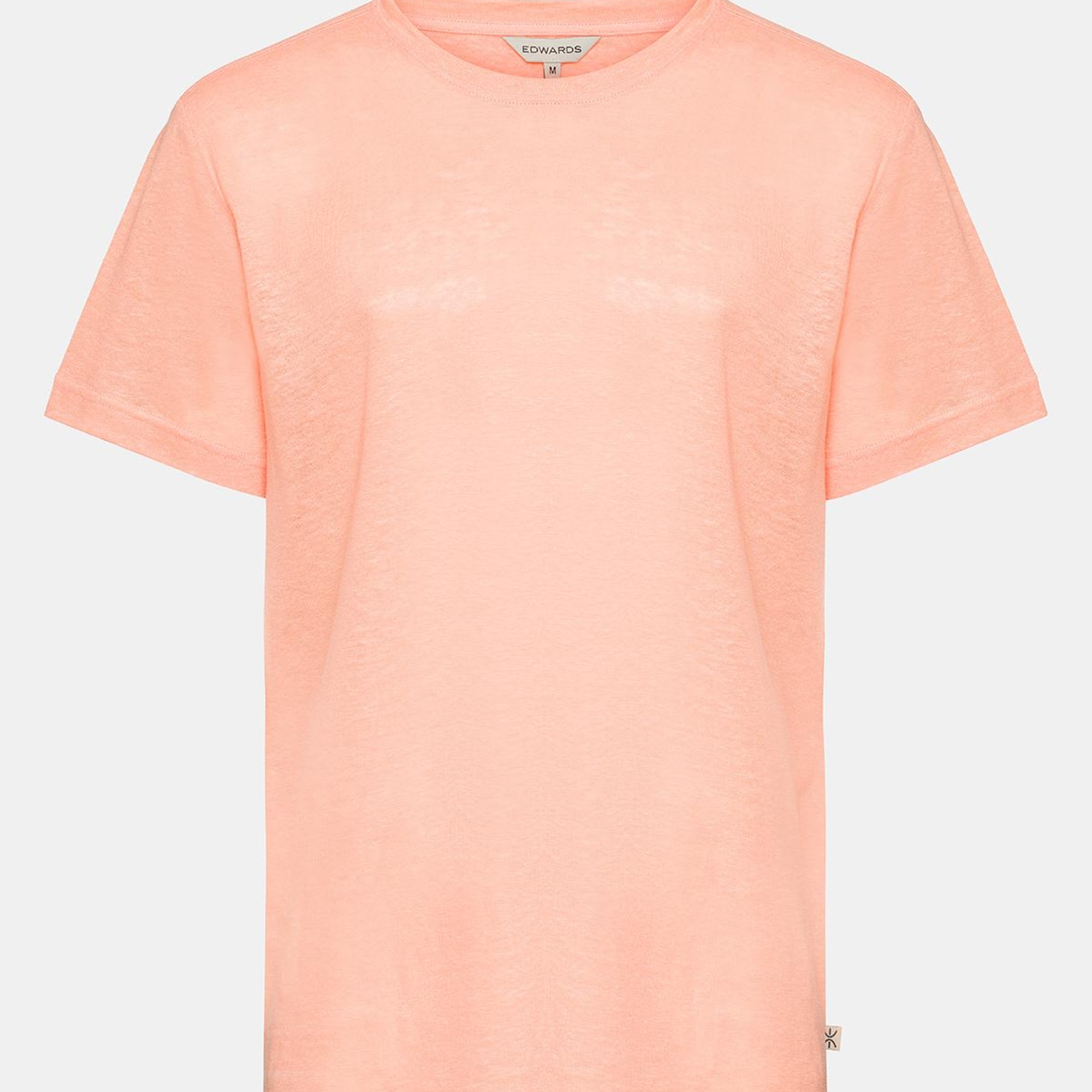 Erkek Pembe Bisiklet Yaka Keten T-Shirt