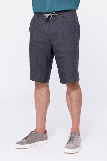  Erkek İndigo Keten Chino Şort