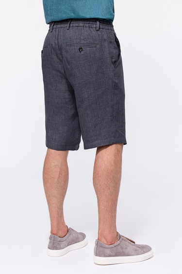  Erkek İndigo Keten Chino Şort