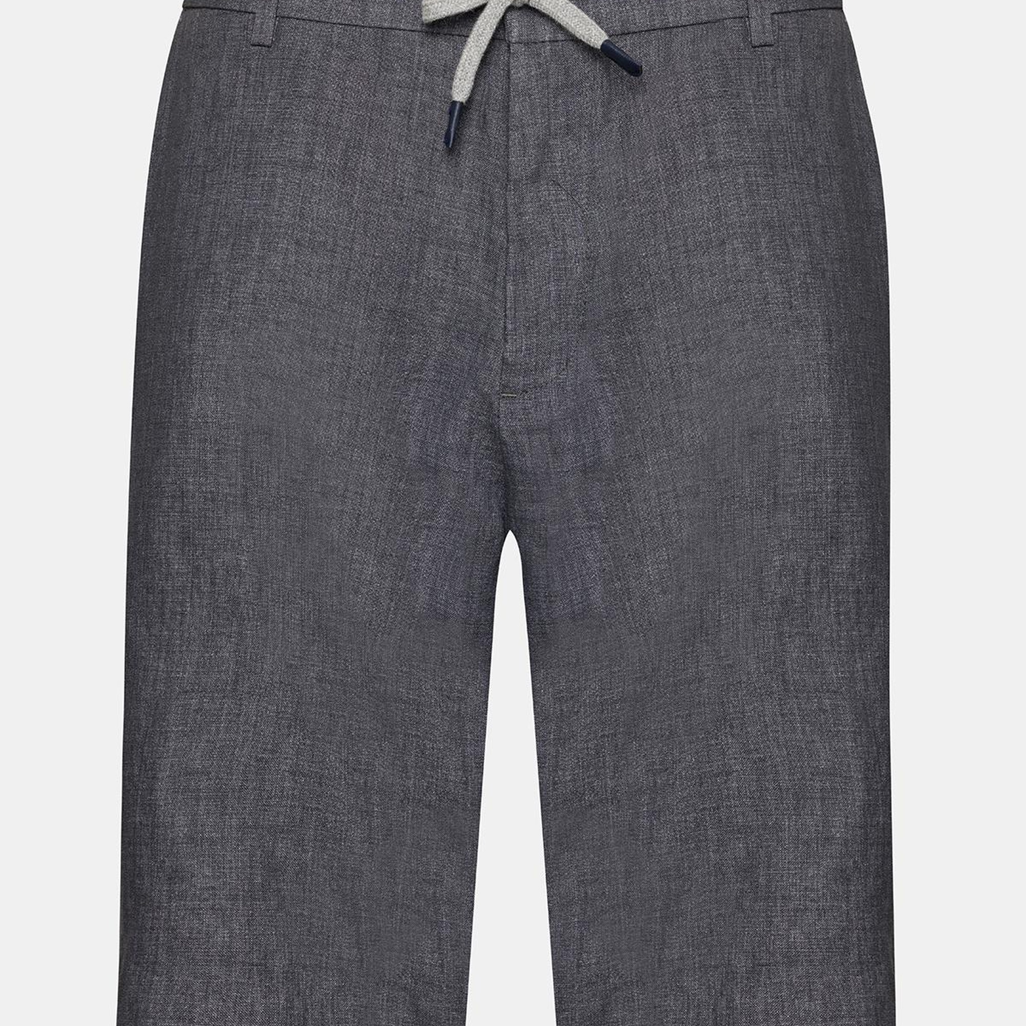 Erkek İndigo Keten Chino Şort