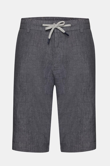  Erkek İndigo Keten Chino Şort