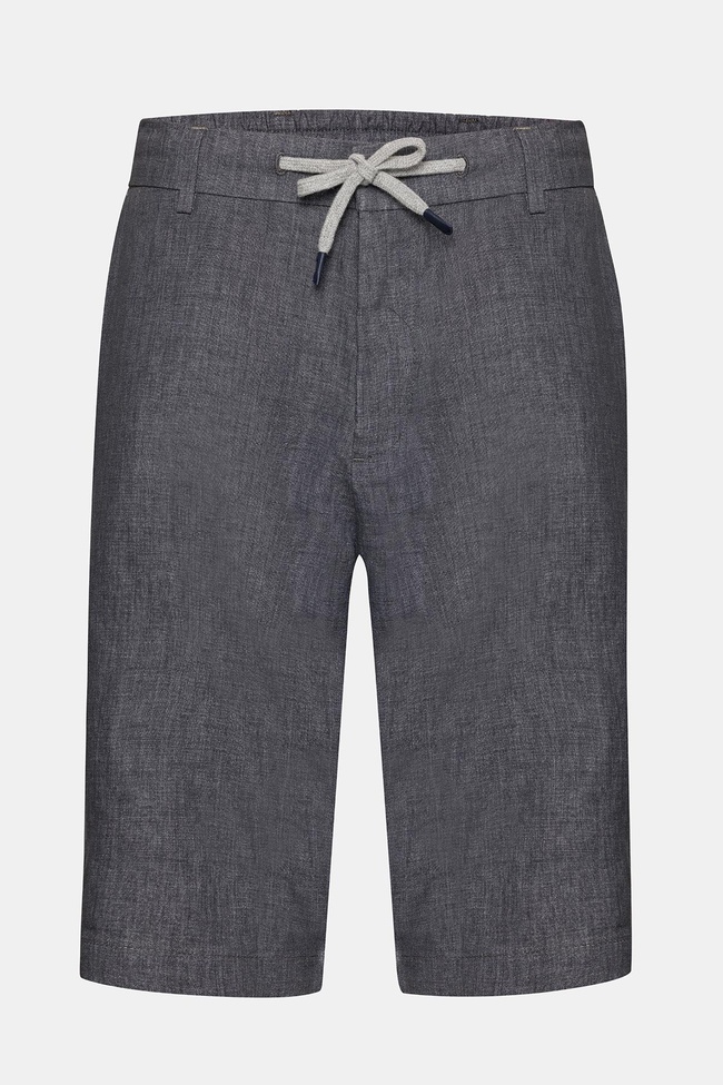  Erkek İndigo Keten Chino Şort