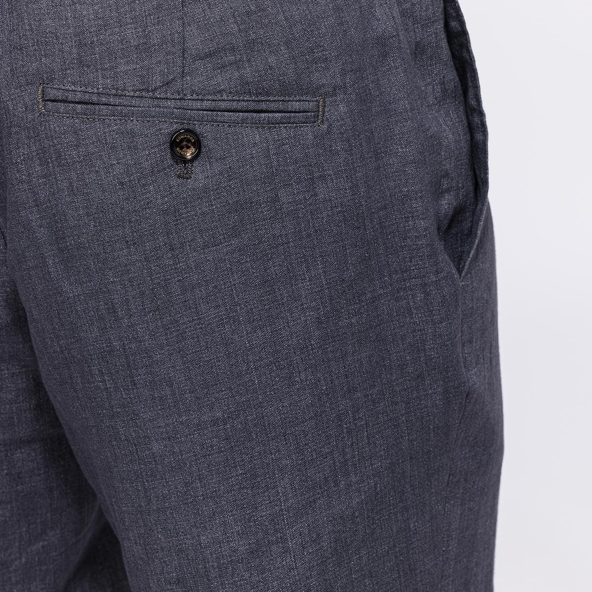 Erkek İndigo Keten Chino Şort