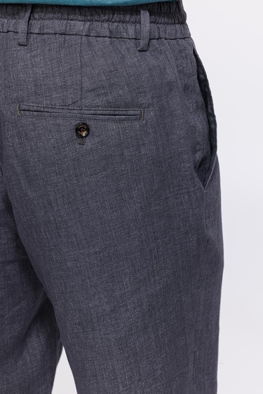  Erkek İndigo Keten Chino Şort