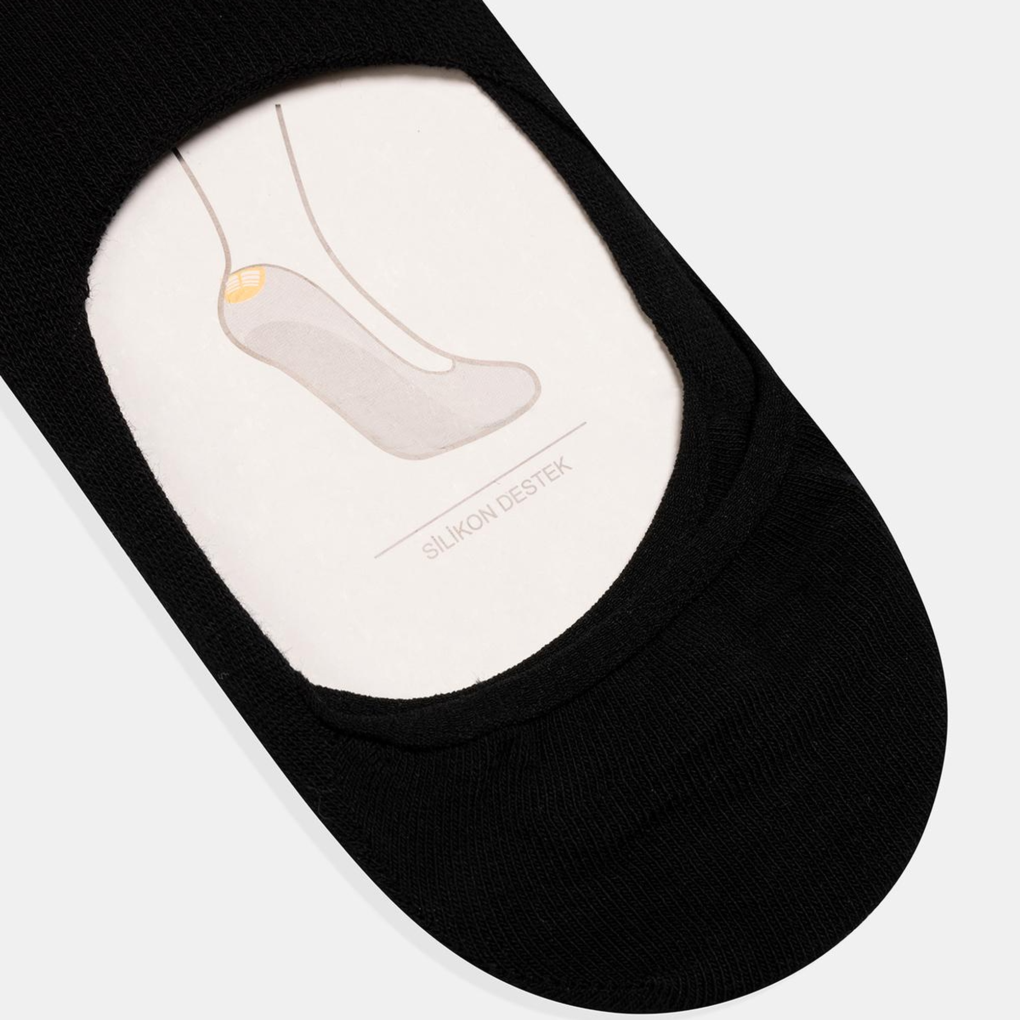 Erkek Siyah Slikonlu Babet Çorap