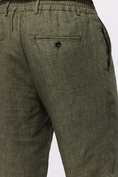  Erkek Haki Keten Chino Şort