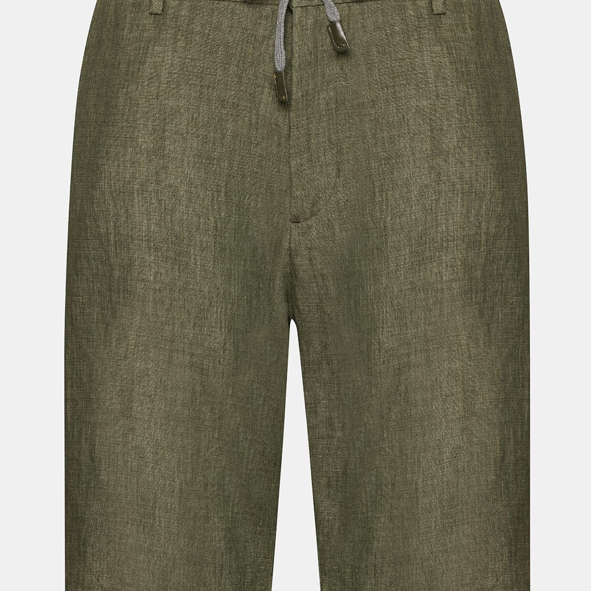 Erkek Haki Keten Chino Şort