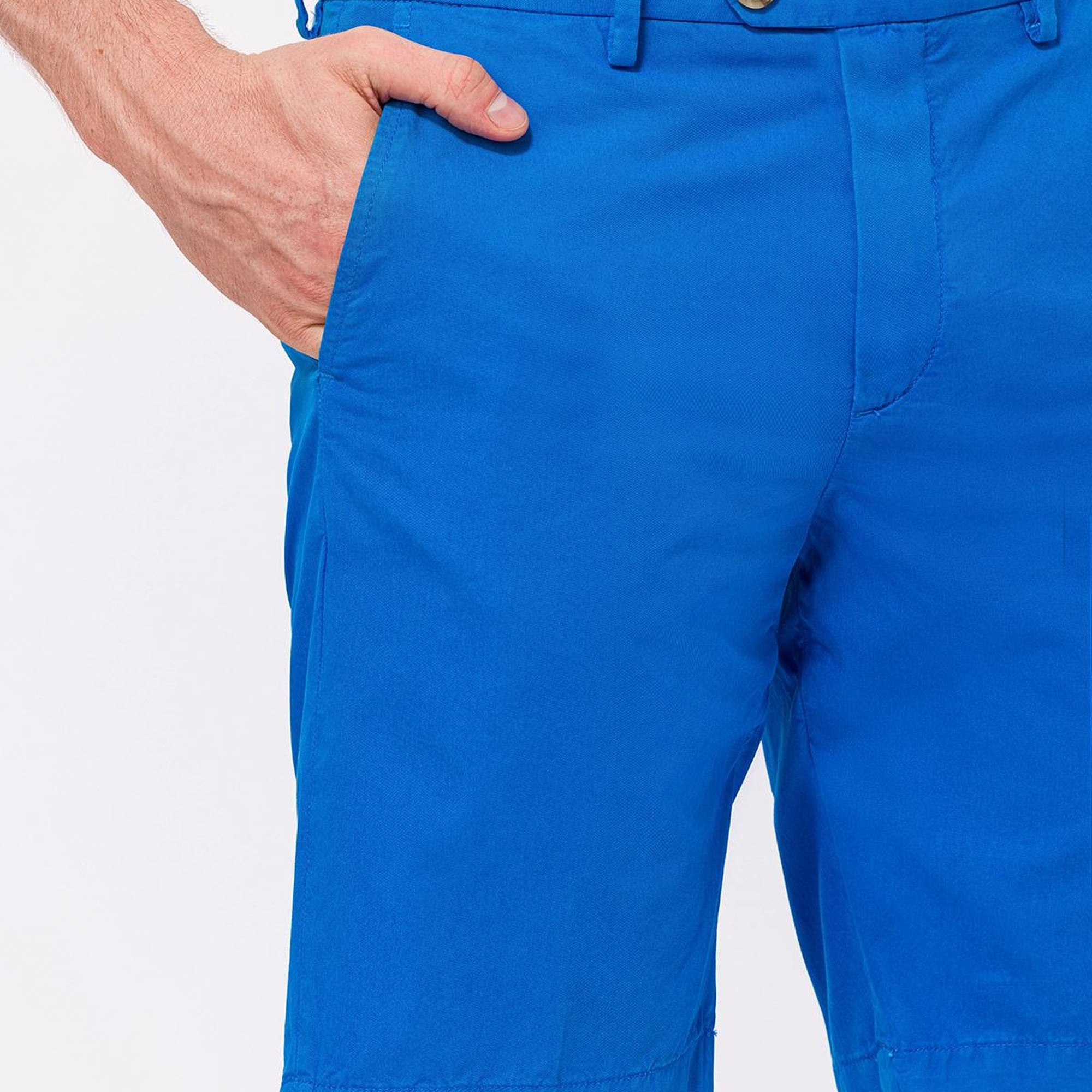 Erkek Mavi Chino Şort